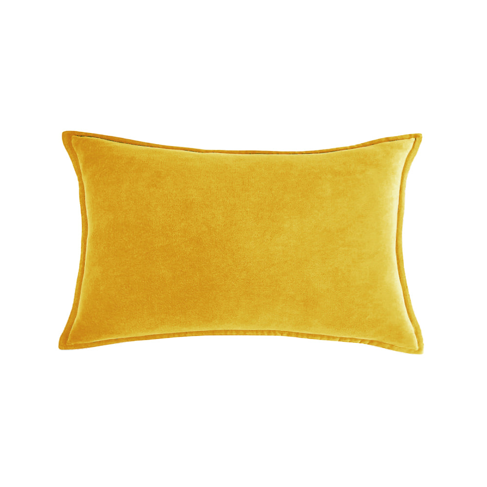 Luxe velvet lumbar pillow 19 colors classic flange edge elegant solid color accent insert included 12"x20"