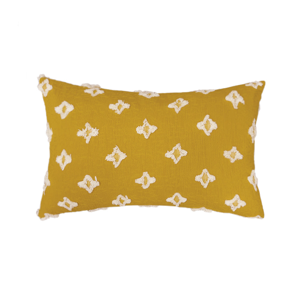 Rectangular Flower Tufted Pillow Daisy flower Lumbar Throw Pillow (With/Without Inserts) 12x20 inches, pack of 2 throw pillows