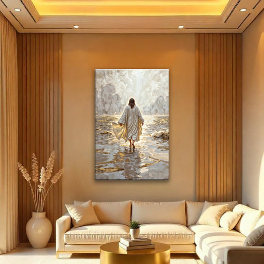 Jesus Christ Walking On Water Faith Wall Art IV