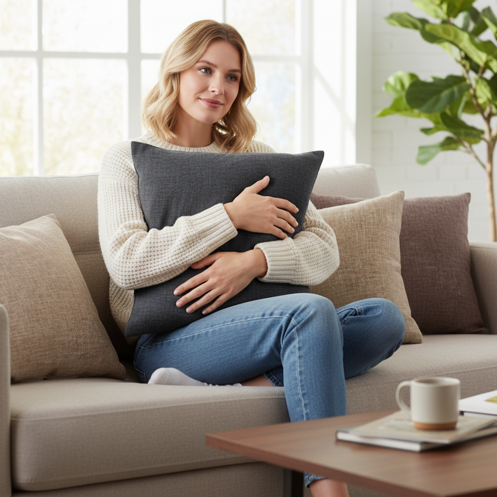 18''x18'' textured solid throw pillow | 12 colors rustic linen-look weave | farmhouse & modern accent | insert included