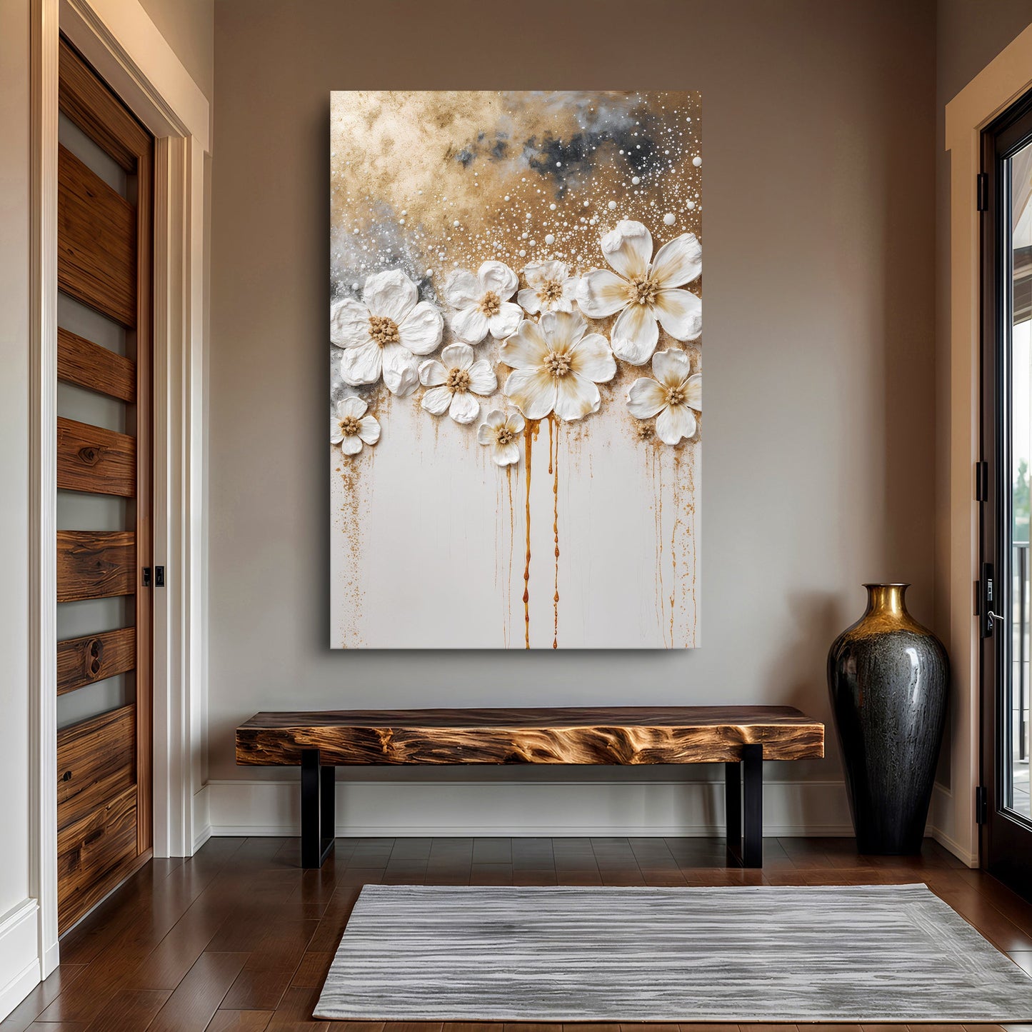 Gold Floral Wall Art