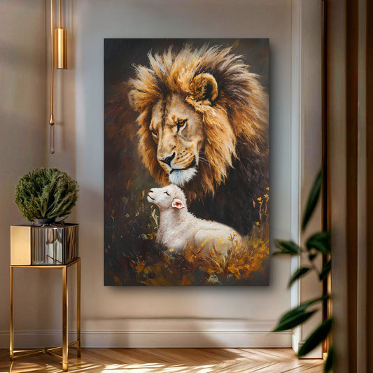 Lion And Sheep Faith Wall Art