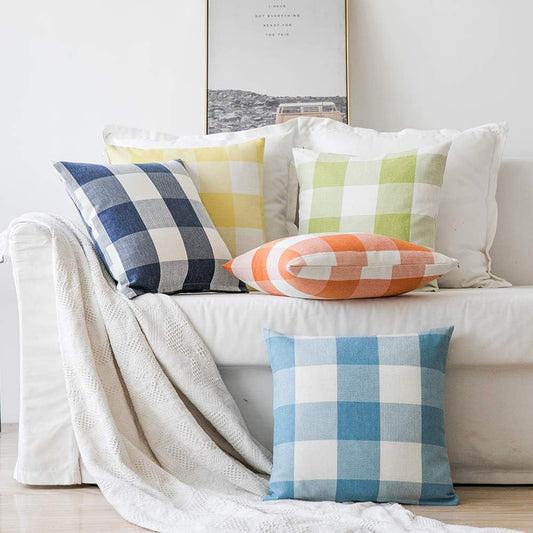 Set of 2 Beautiful combination Throw Pillow Covers and Inserts size 18"x18" Square, well mixed colors of one of each