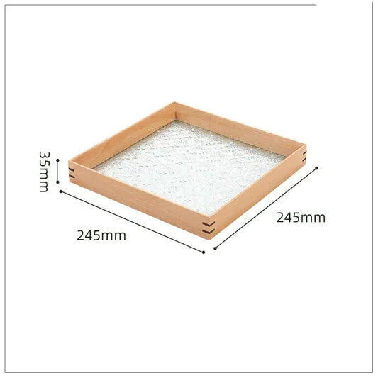 Solid Wood Begonia Glass Tea Tray & Jewelry Box