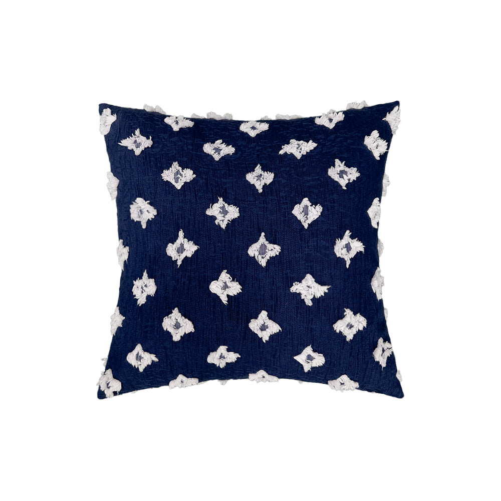 18''x18'' tufted floral 100% cotton throw pillow | 7 colors textured daisy stitch design | boho chic couch & bedroom accent | insert included