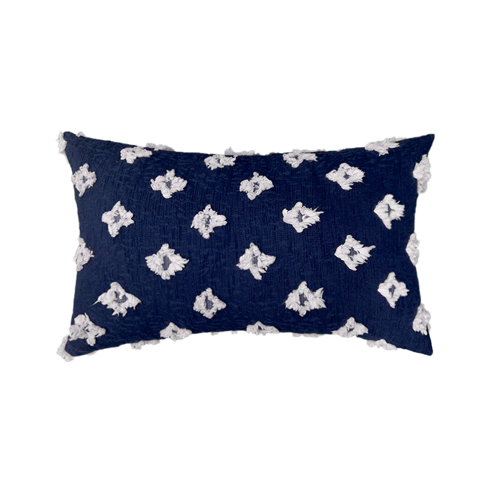 Rectangular Flower Tufted Pillow Daisy flower Lumbar Throw Pillow (With/Without Inserts) 12x20 inches, pack of 2 throw pillows