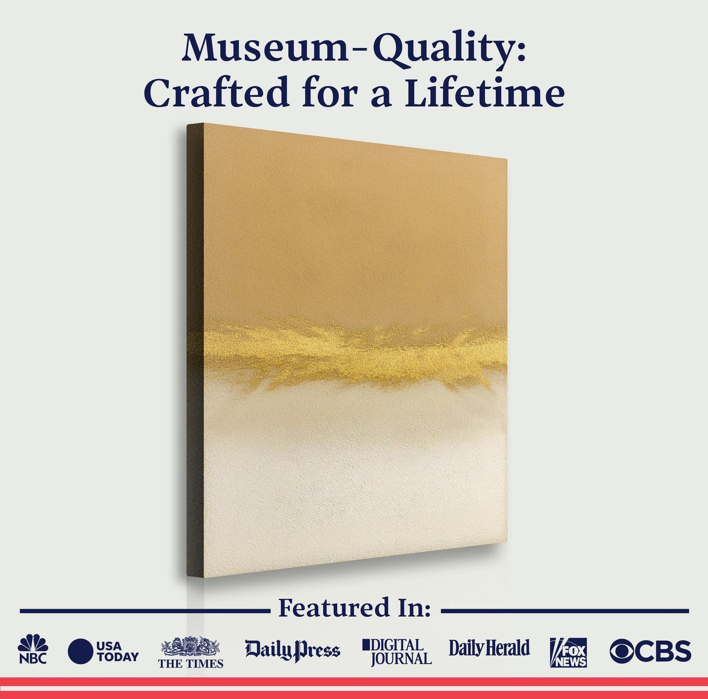 Minimalist White And Gold Wall Art