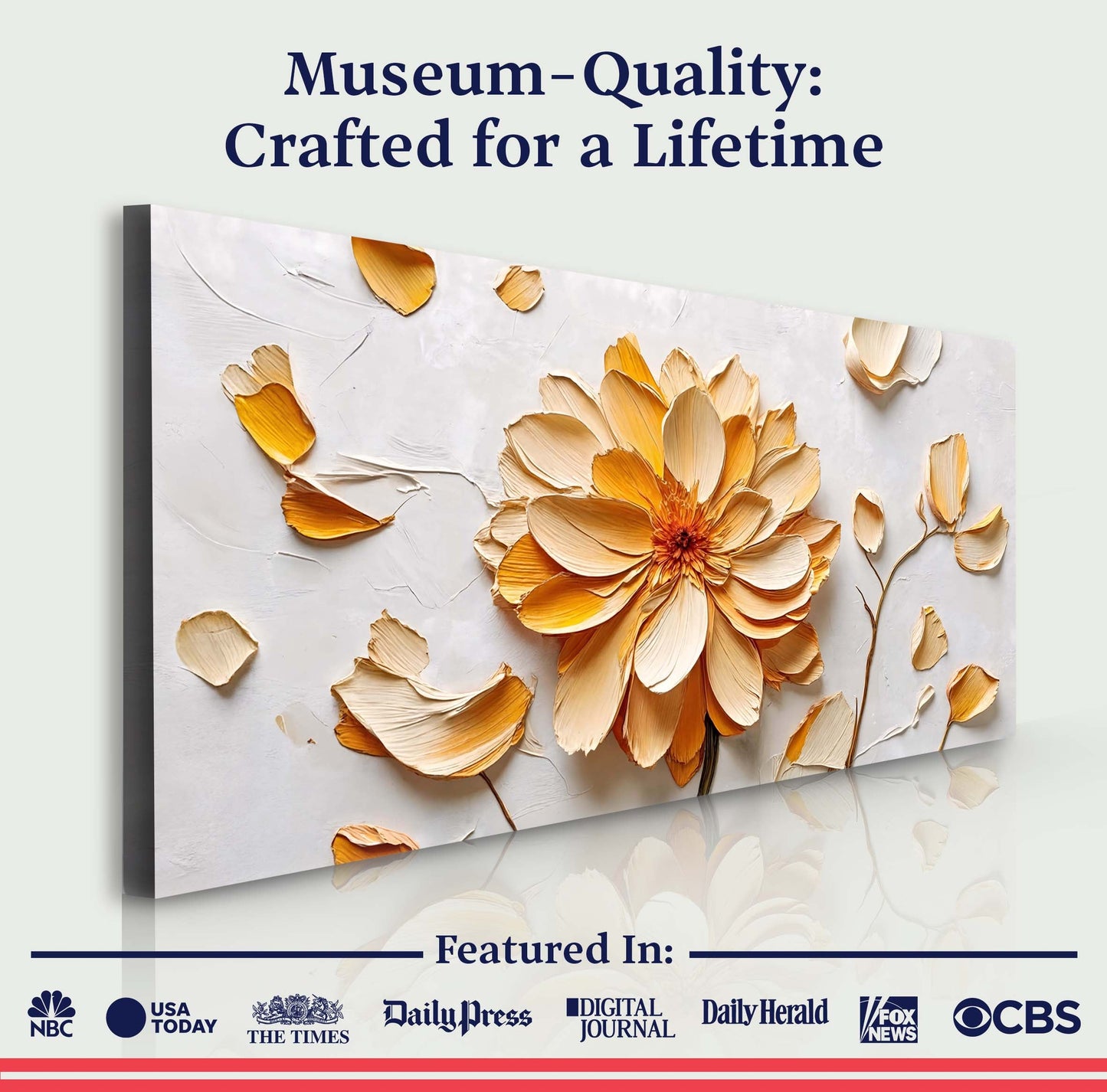 Golden Dandelion Minimalist Abstract Wall Art III