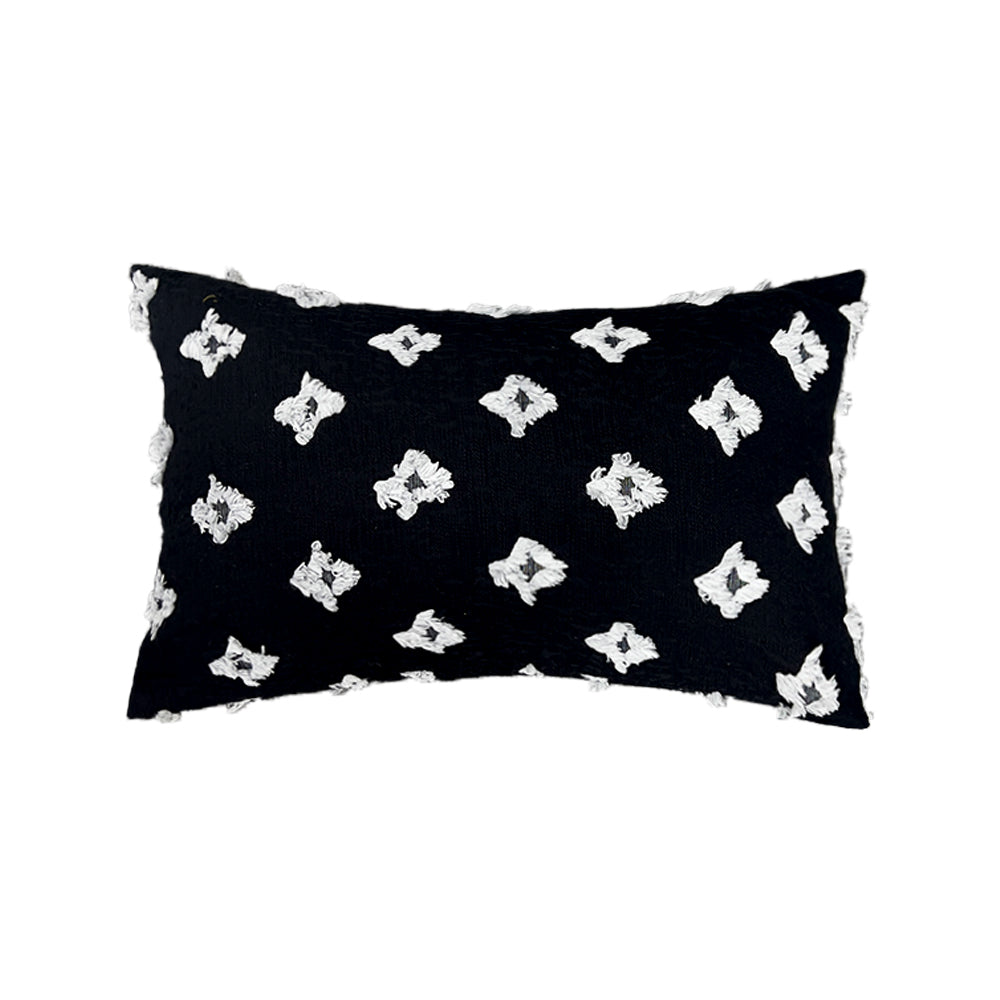 Rectangular Flower Tufted Pillow Daisy flower Lumbar Throw Pillow (With/Without Inserts) 12x20 inches, pack of 2 throw pillows