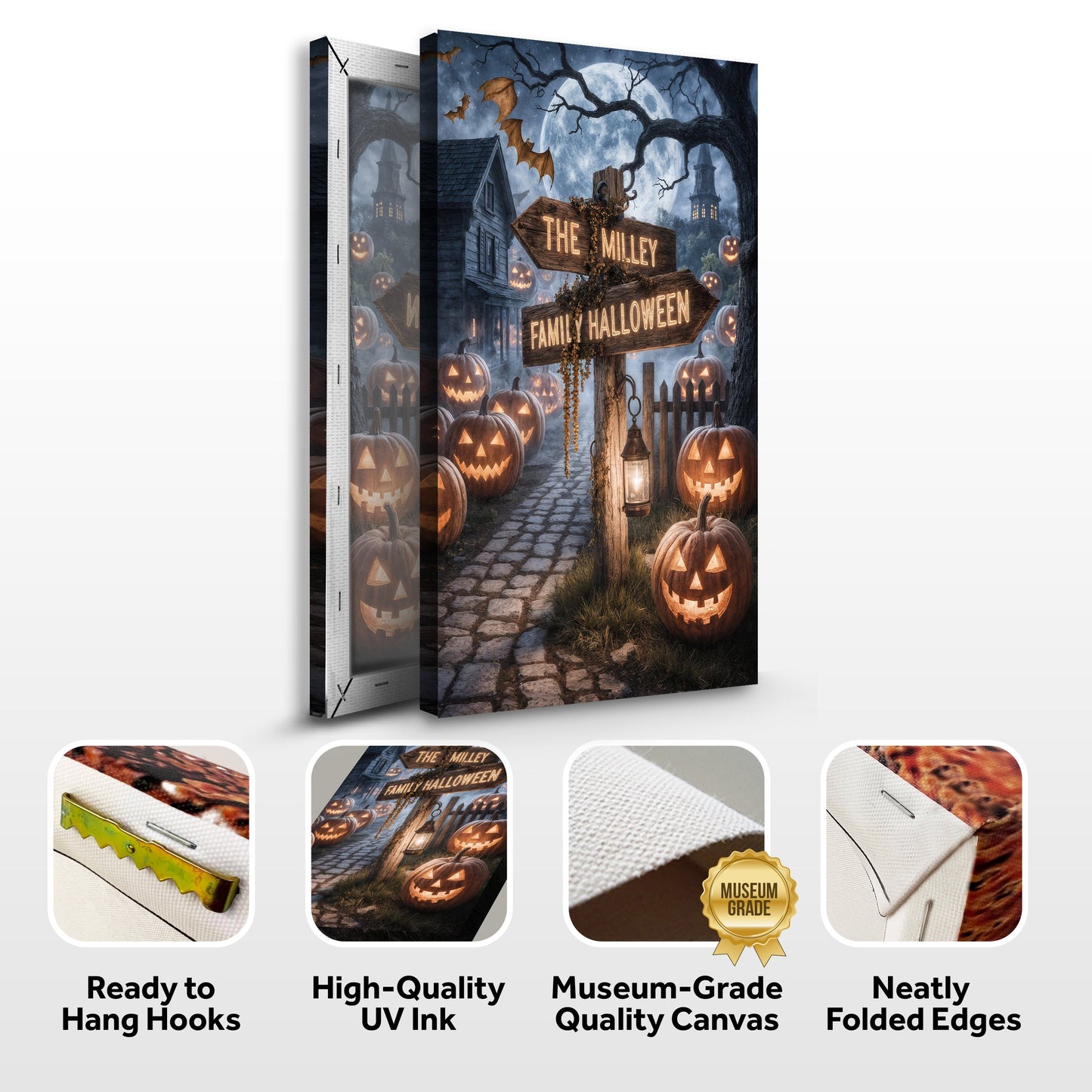 Personalized Family Name Street Sign Halloween Wall Art