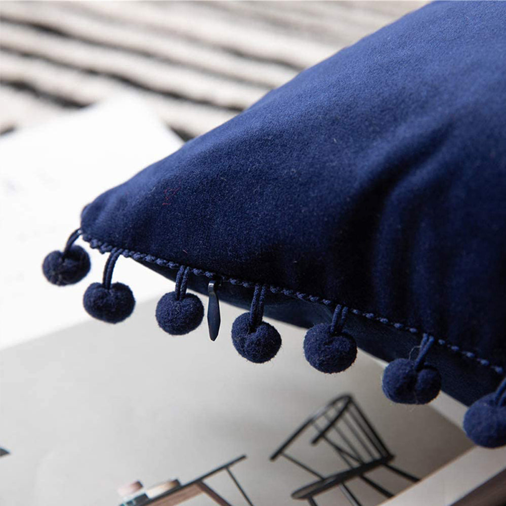 Pompoms Throw Pillow (With/Without Inserts)18x18 inches, pack of 2 throw pillows