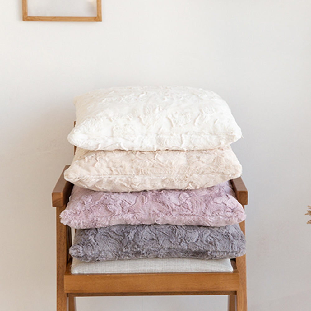 Double sides furry throw pillow case and insert great to snuggle size 18"x18" WITH INSERT or WITHOUT INSERT pack of 1