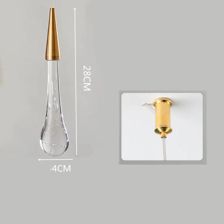 Modern LED Crystal Raindrop Staircase Chandelier