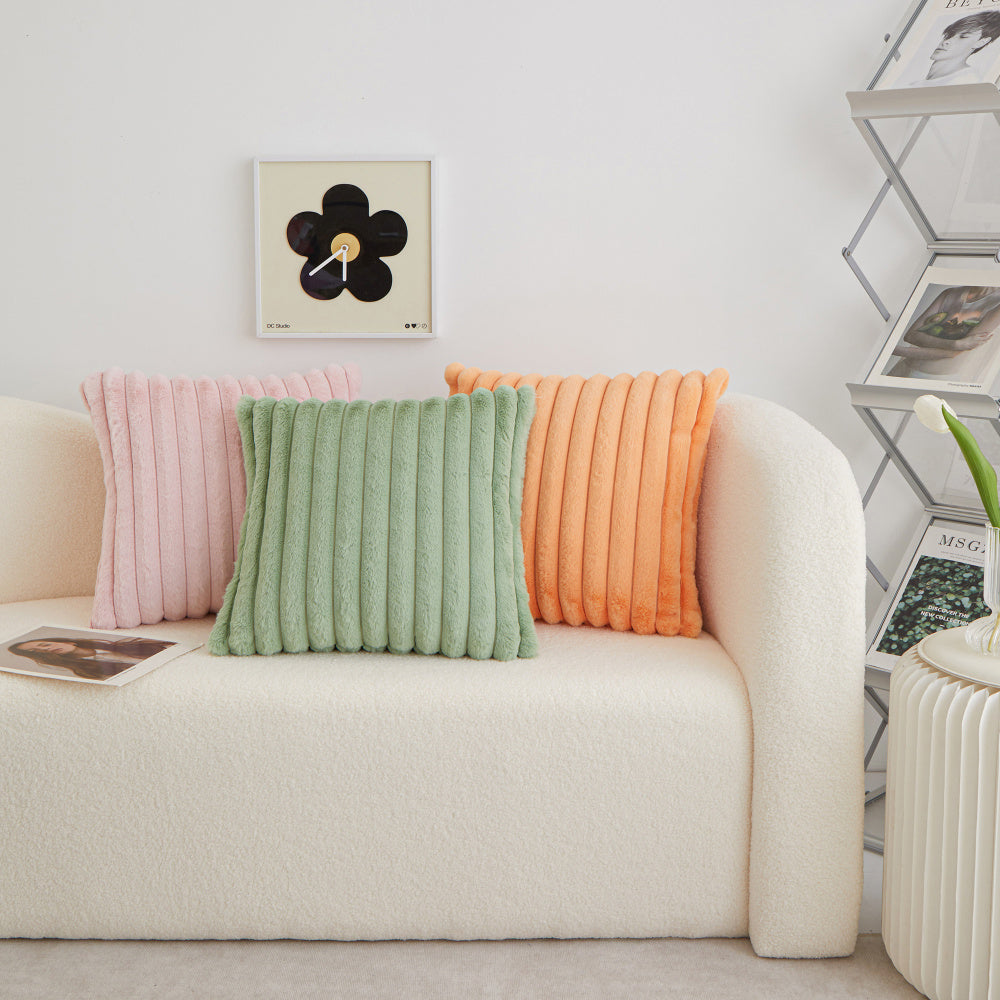 Pack of 2 Polyester Blend Throw Square Pillow Cover & Insert reversible sides, removable cover size 18x18 inch