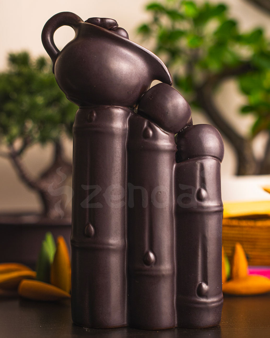 Bamboo & Teapot - Backflow Incense Burner
