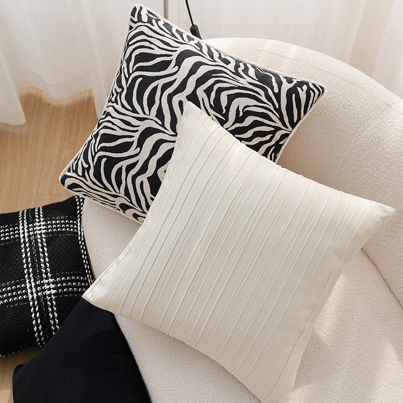 Combo Set of 4 Throw Pillow Covers AND Inserts mixed well styles one of each size 18"x18