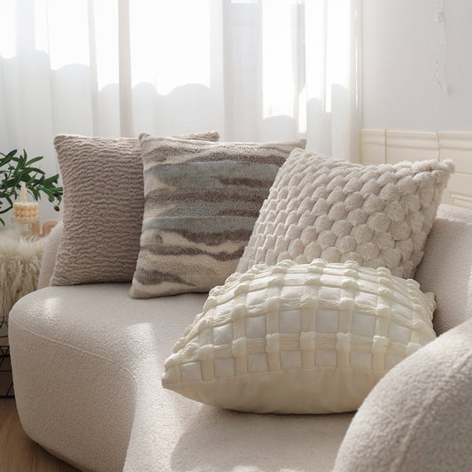 Combo Set of 4 Throw Pillow Covers AND Inserts mixed well styles one of each size 18"x18