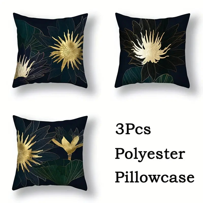 Ginkgo Biloba Polyester Throw Pillowcases - 3pcs Set