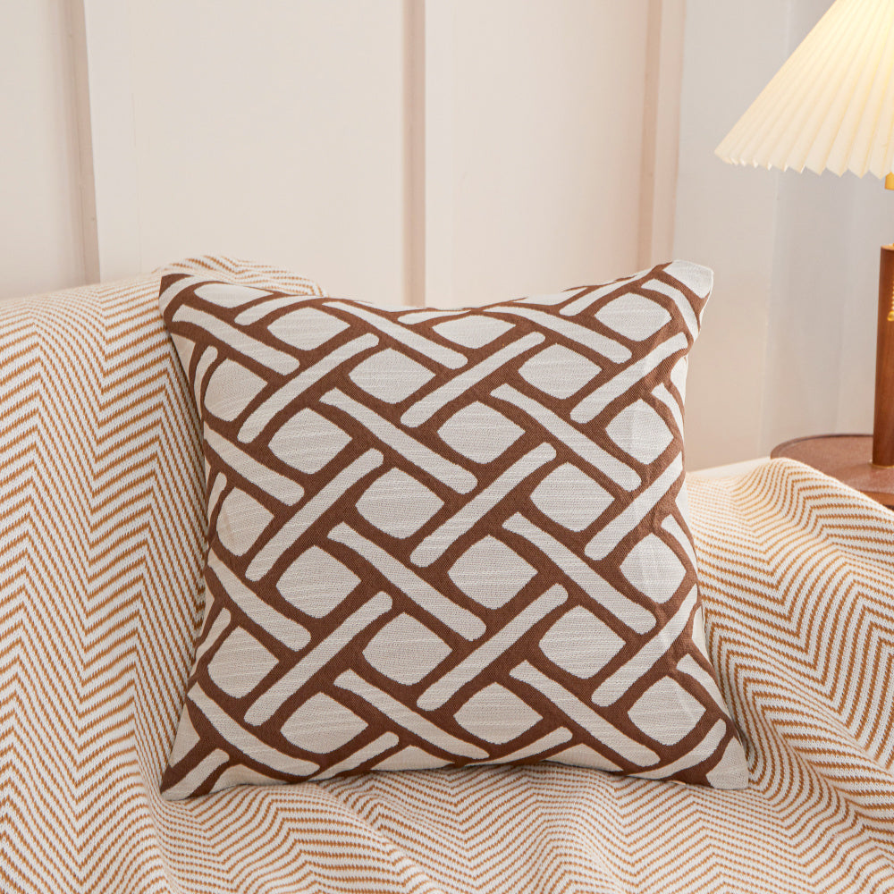 Geometric Links Accent Decorative Pillow (With/Without Inserts) 18"x18" Set of 2