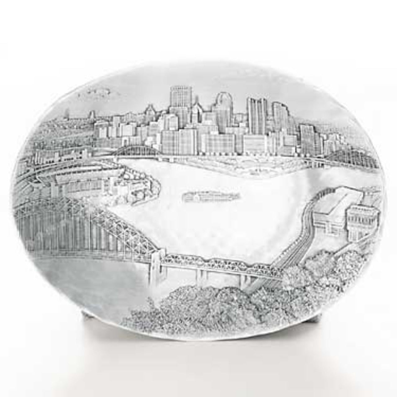 Pittsburgh Skyline Medium Oval Dish