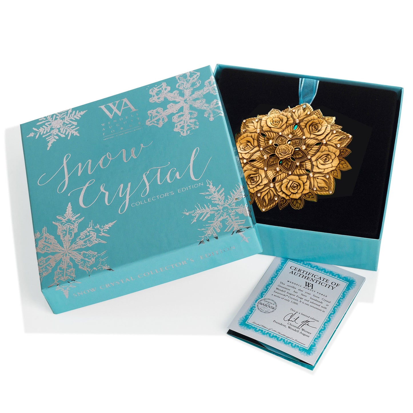 Snow Crystal Rose Ornament (Bronze)