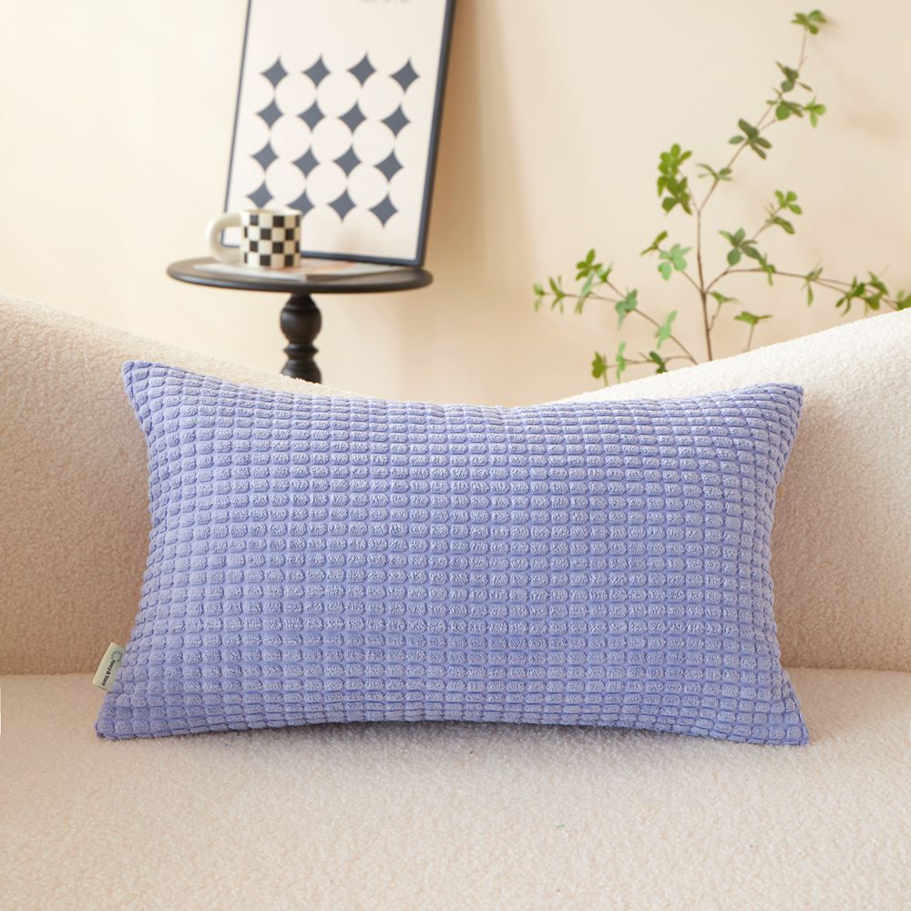 Set of 2 Polyester Blend soft hand feeling Lumbar Throw Pillow (With or Without insert) size 12"x20"