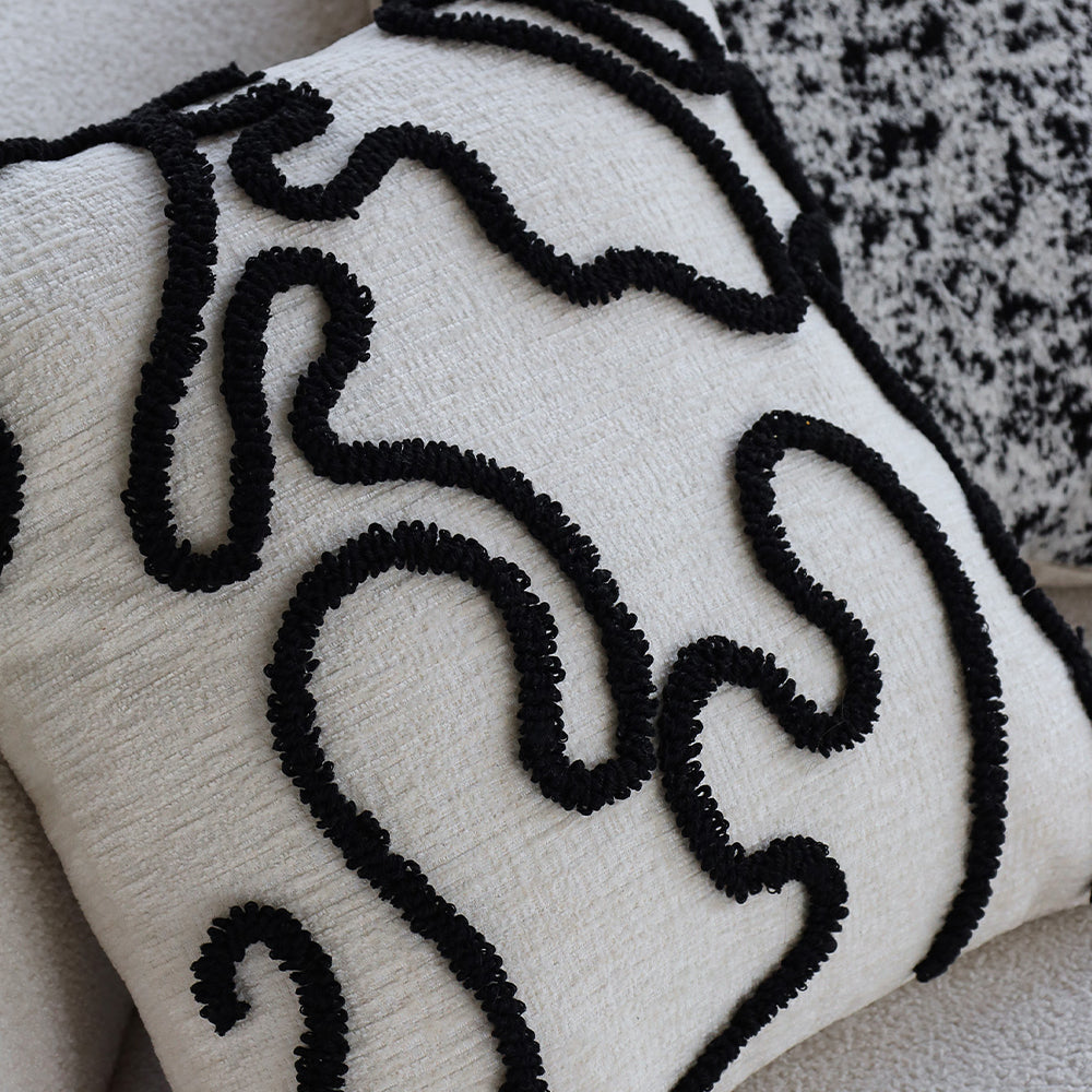 18"x 18" Square Throw Pillow Textured Chenille Boho size of 20"x20" Insert as optional