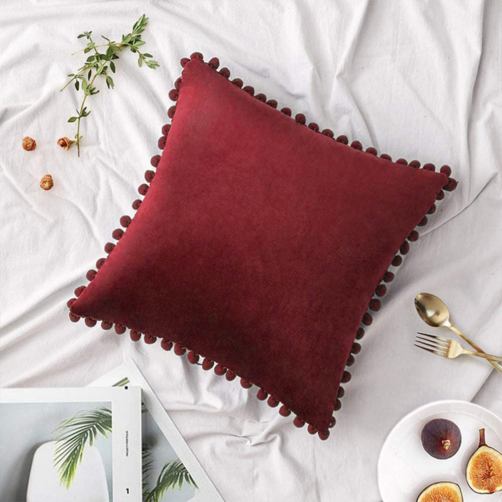 Square Velvet Throw Pillow (With/Without Inserts) 20x20 inches, pack of 2 throw pillows