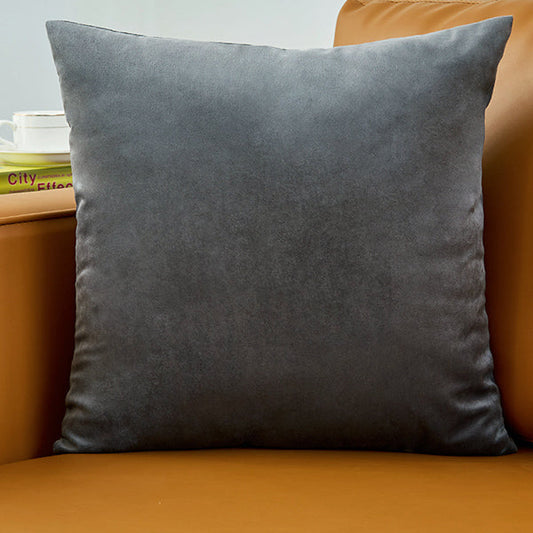 Dark Gray Set of 2 Velvet Solid Colors Throw Pillow Covers (With or Without Inserts)