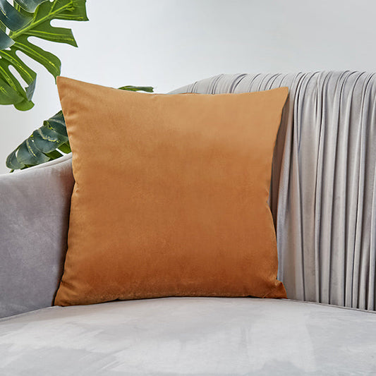Set of 2 Velvet Solid Colors Throw Pillow Covers (With or Without Inserts) color: Moleskin
