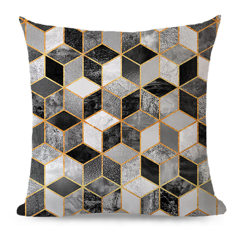 18''x18'' metallic accent geometric throw pillow | 16 designs modern & glam patterns | chic square accent | insert included