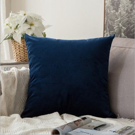 Set of 2 Velvet Solid Colors Pillow Covers (With or Without Inserts)