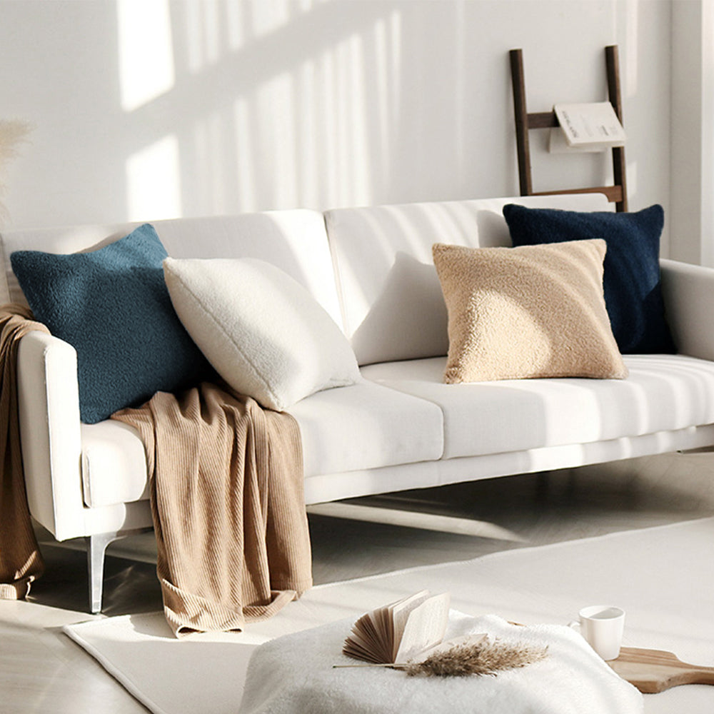 18"x18" Teddy Faux Fluffy Solid Color FULL set of Throw Pillow (With Insert)