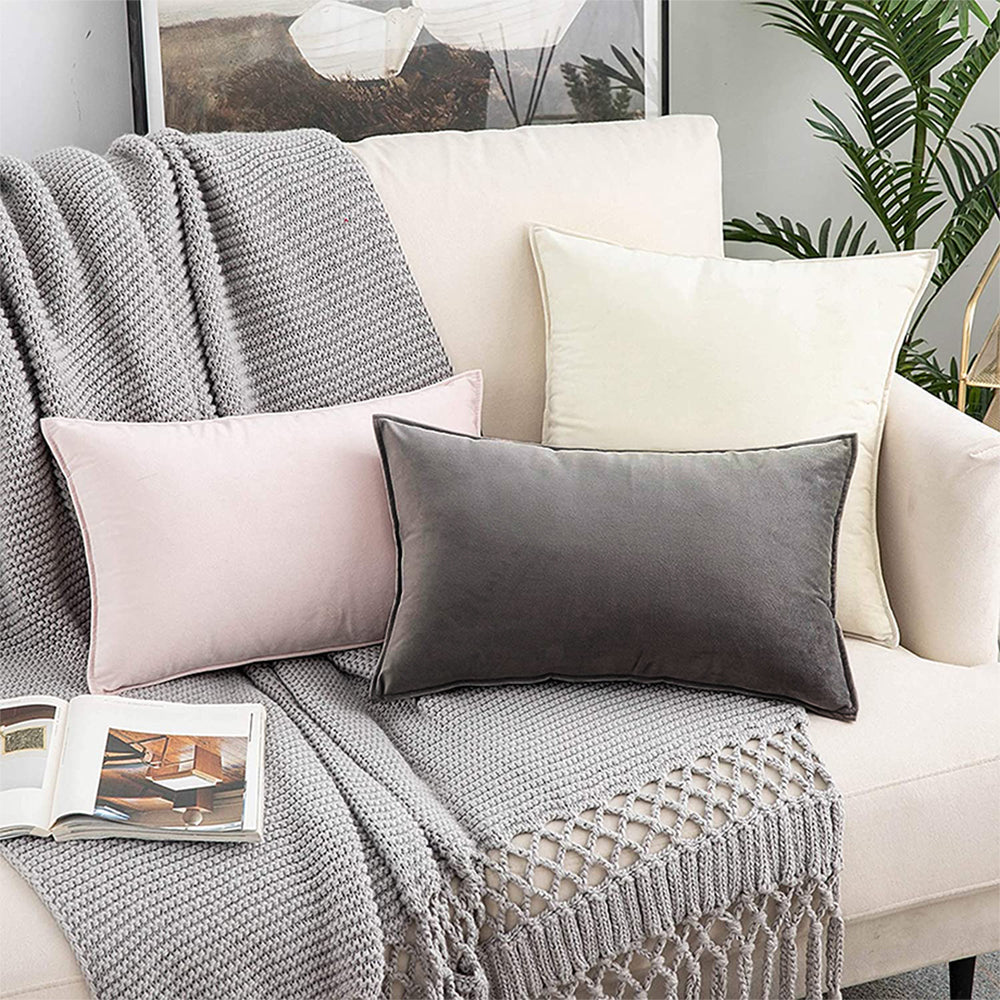 Square Cotton Velvet Pillow (With/Without Inserts) size 18"x18" set of 2 and 18 colors