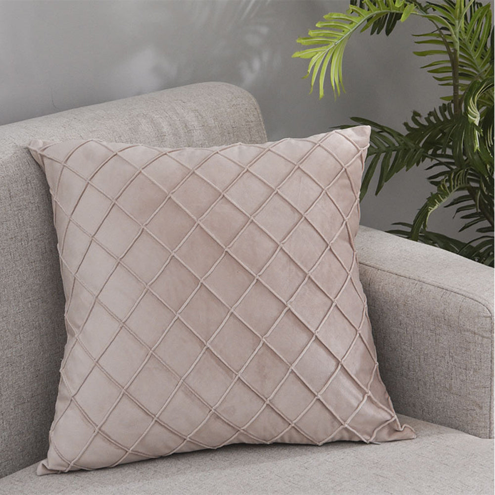 18''x18'' quilted velvet throw pillow | 6 colors soft & stylish diamond stitch design | modern couch & bedroom accent| insert included
