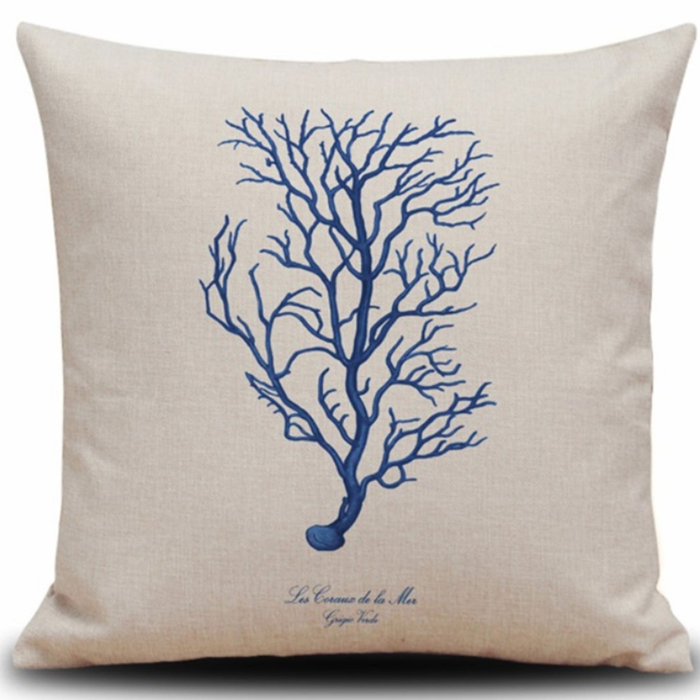 Set of 2 Square Cloth Throw Pillow Covers Ocean themes 18"x18"(With or Without Inserts)