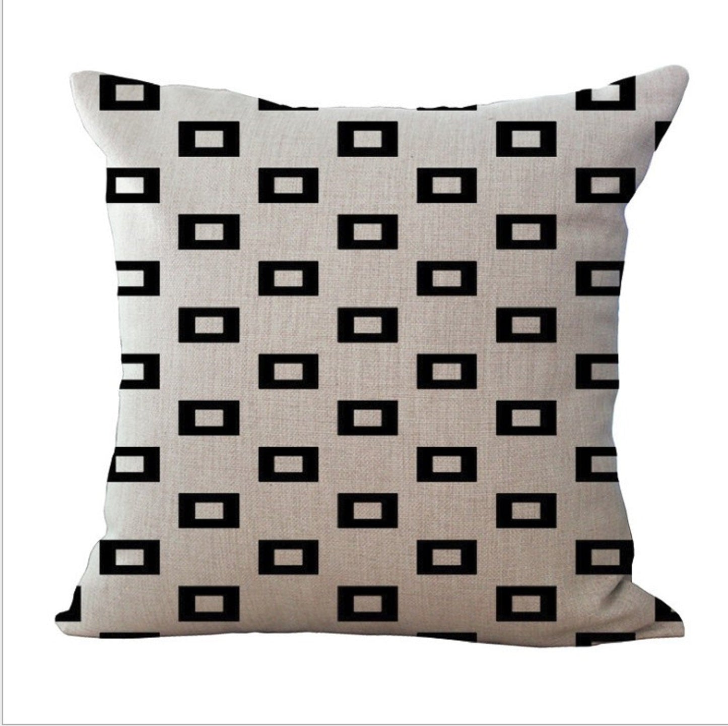 Pack of 2 Square Geometric 18''x18'' Throw Pillow cases (With/Without Inserts)