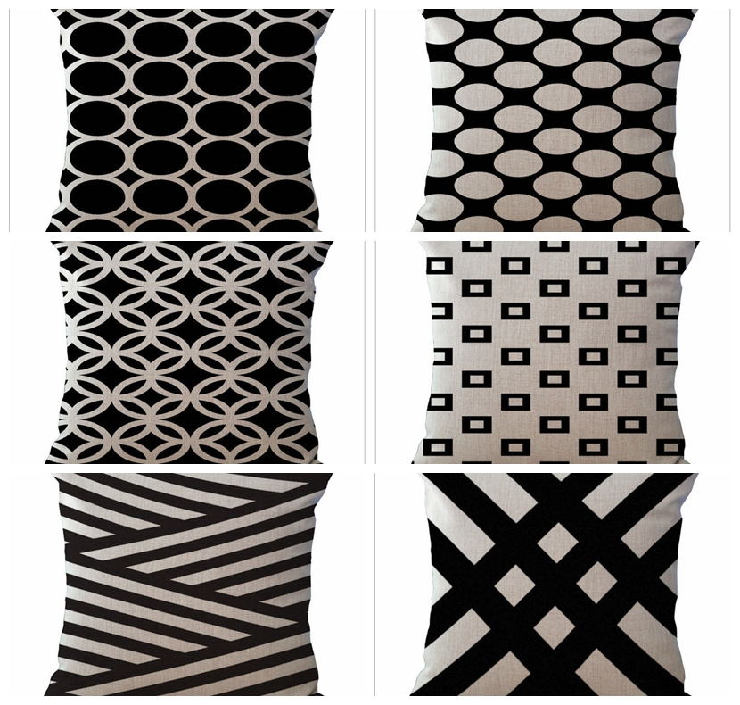 Pack of 2 Square Geometric 18''x18'' Throw Pillow cases (With/Without Inserts)