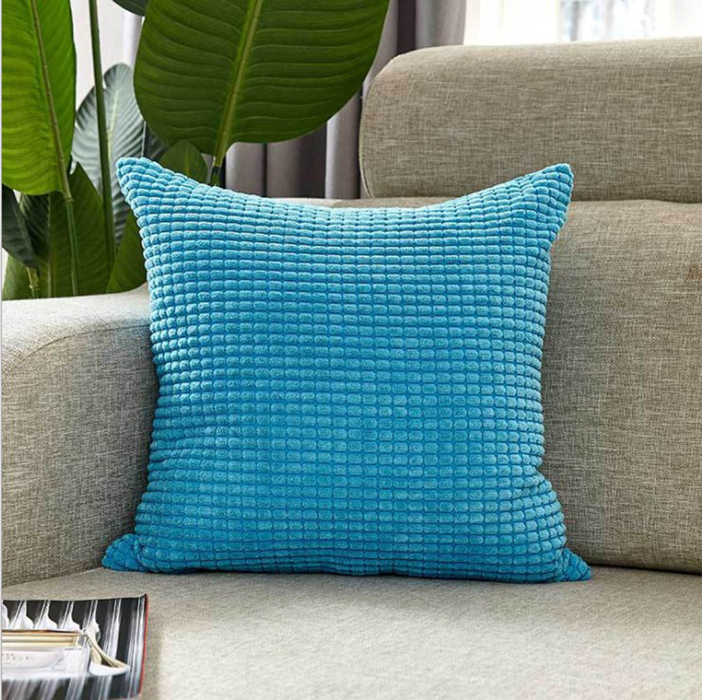 Set of 2 blue polyester-blend throw pillows AND inserts 22x22 inch