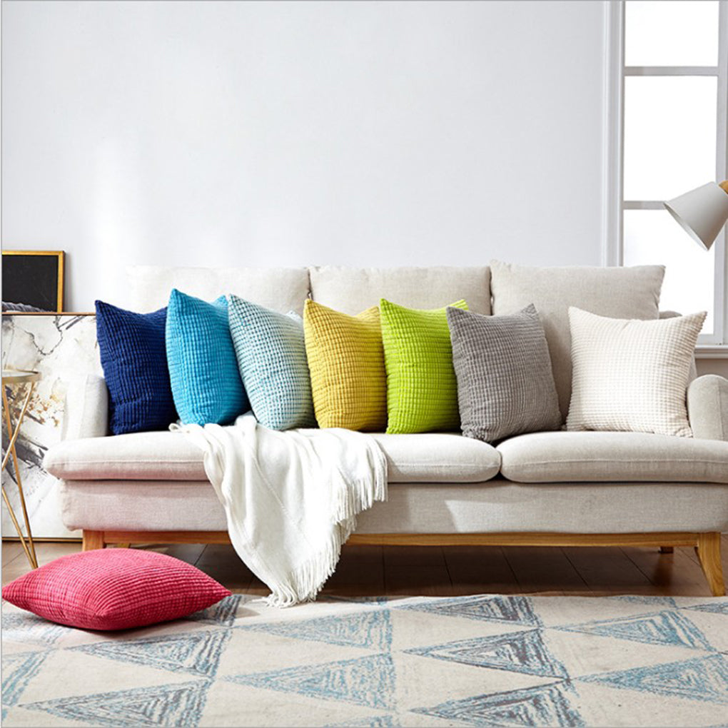 20''x20'' corduroy stripe throw pillow | 10 colors soft textured wide wale design | cozy modern accent | insert included