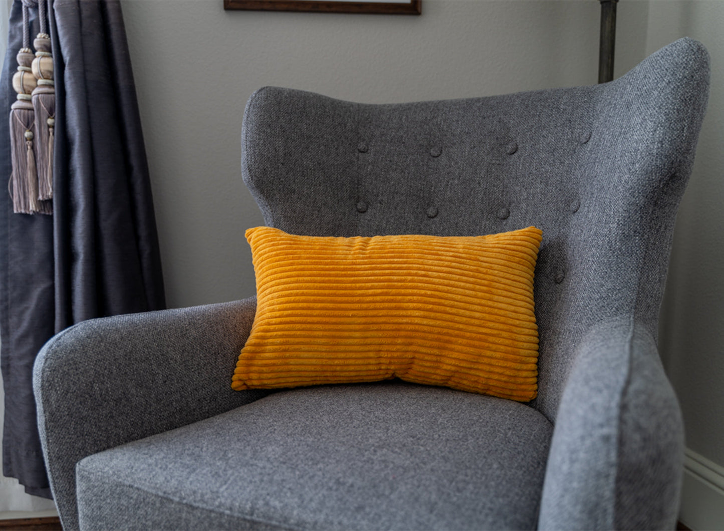 Stripe Throw Pillow (With Insert) 4 size options Elevate your decor with our opulent throw pillow, complete with a premium insert. Crafted from luxurious velvet, it exudes an air of sophistication and offers a soft touch.