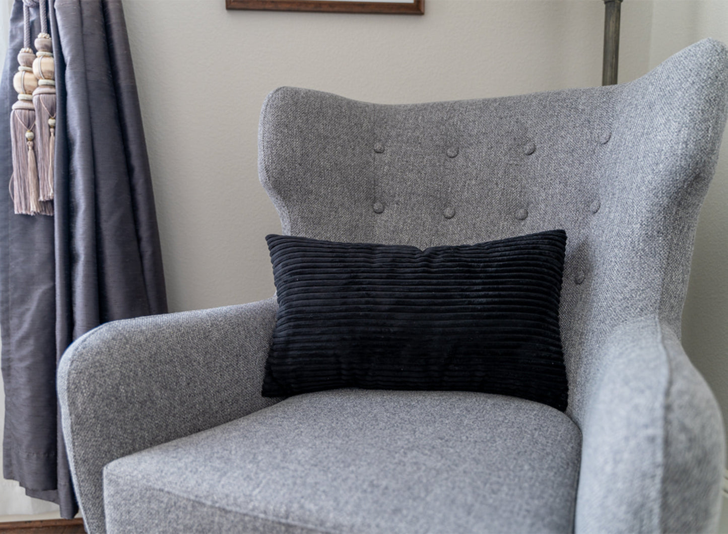 Stripe Throw Pillow (With Insert) 4 size options Elevate your decor with our opulent throw pillow, complete with a premium insert. Crafted from luxurious velvet, it exudes an air of sophistication and offers a soft touch.