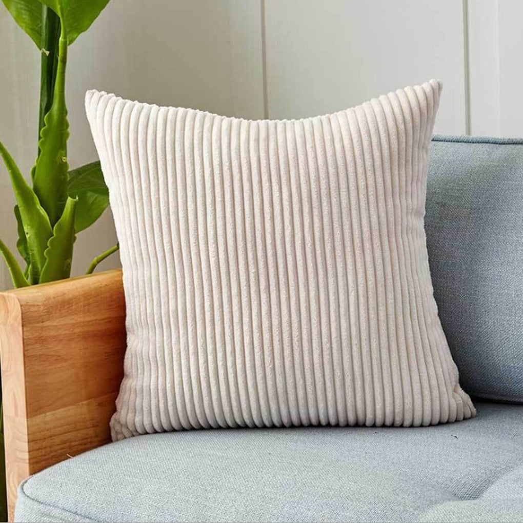 20''x20'' corduroy stripe throw pillow | 10 colors soft textured wide wale design | cozy modern accent | insert included