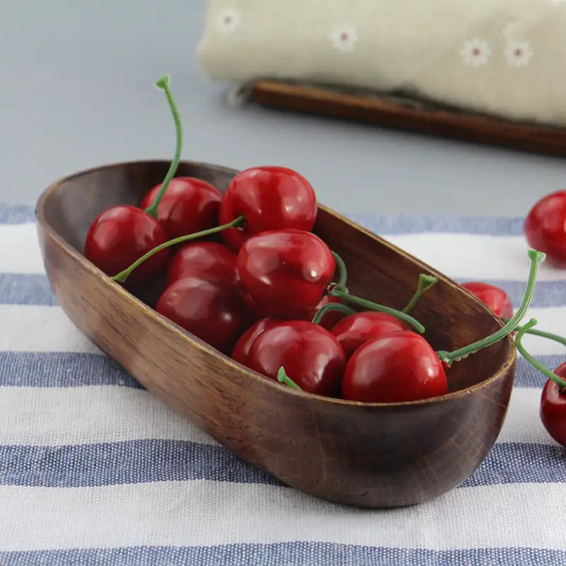 Kemu Wooden Boat Towel and Napkin Holder Tray