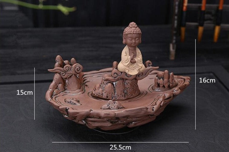 Fisherman Backflow Buddha Incense Burner Waterfall