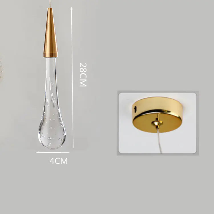 Modern LED Crystal Raindrop Staircase Chandelier