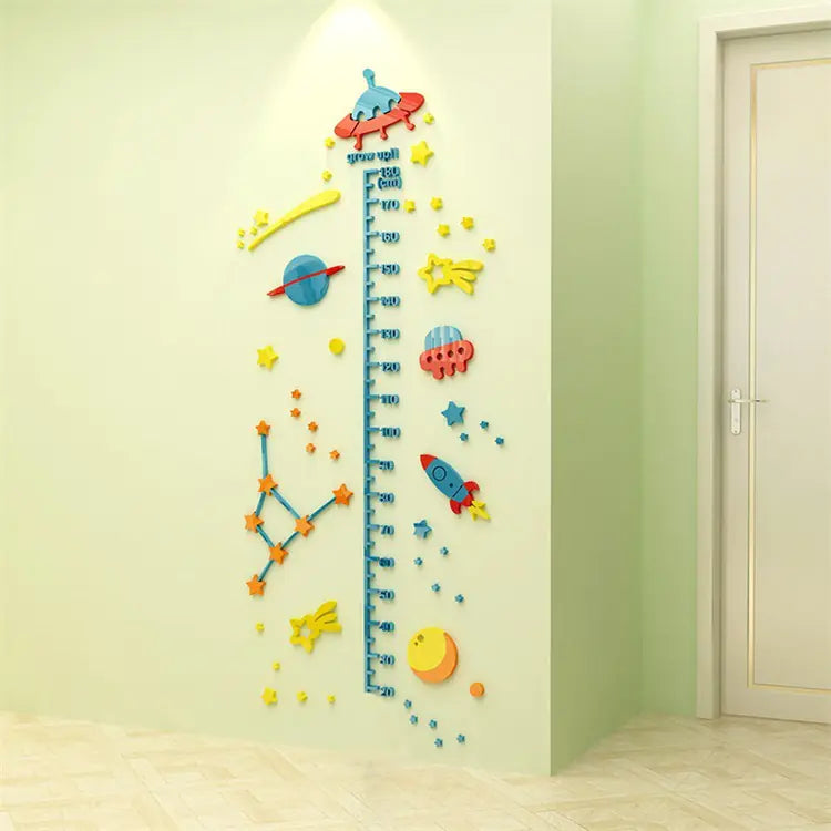 3D Cartoon Height Stickers for Kids' Rooms and Kindergartens