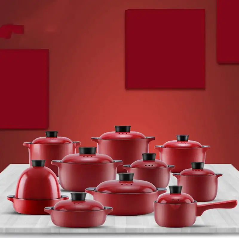 China Red Ceramic Stock Pot - Multi-Purpose Casserole