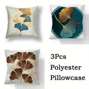 Ginkgo Biloba Polyester Throw Pillowcases - 3pcs Set
