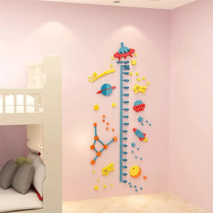 3D Cartoon Height Stickers for Kids' Rooms and Kindergartens